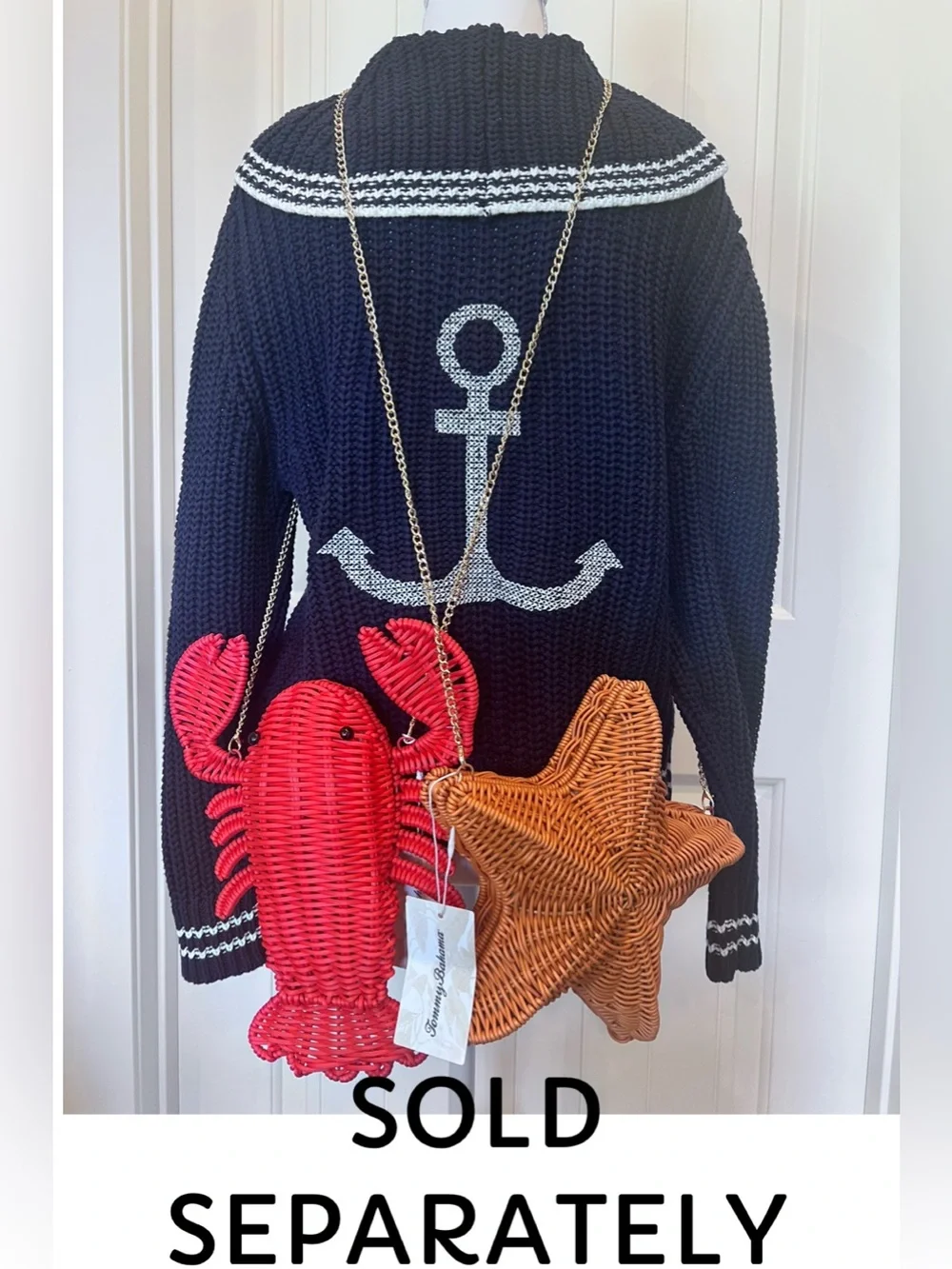 NWT Tommy Bahama Viral Red Lobster Woven Wicker Crossbody Clutch Purse